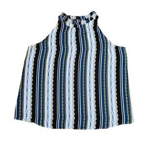 Apt 9 women's large lightweight sleeveless blouse white with chain patte…